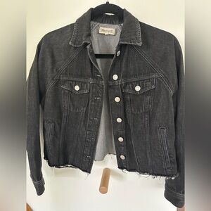 Madewell cropped black denim jacket